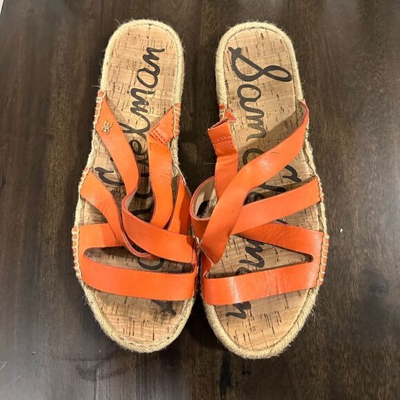 SAM EDELMAN AVERIE ORANGE ESPADRILLES SANDALS size 8.5 - Picture 3 of 7